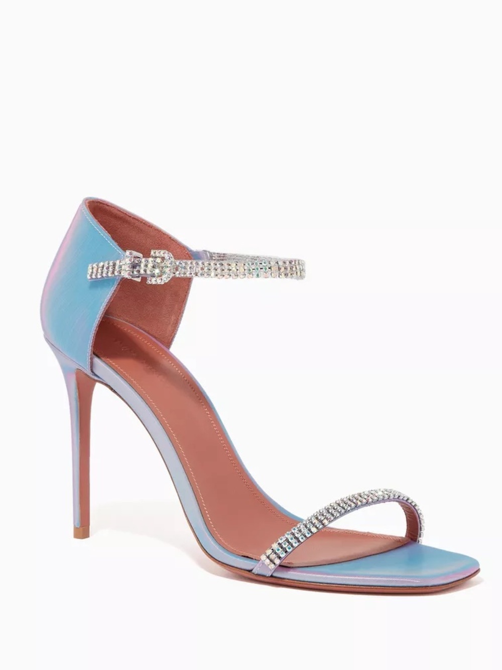 NWT Amina Muaddi Ursina Crystal Heels Sandals Rainbow IT 38 NIB Authentic - Picture 6 of 16
